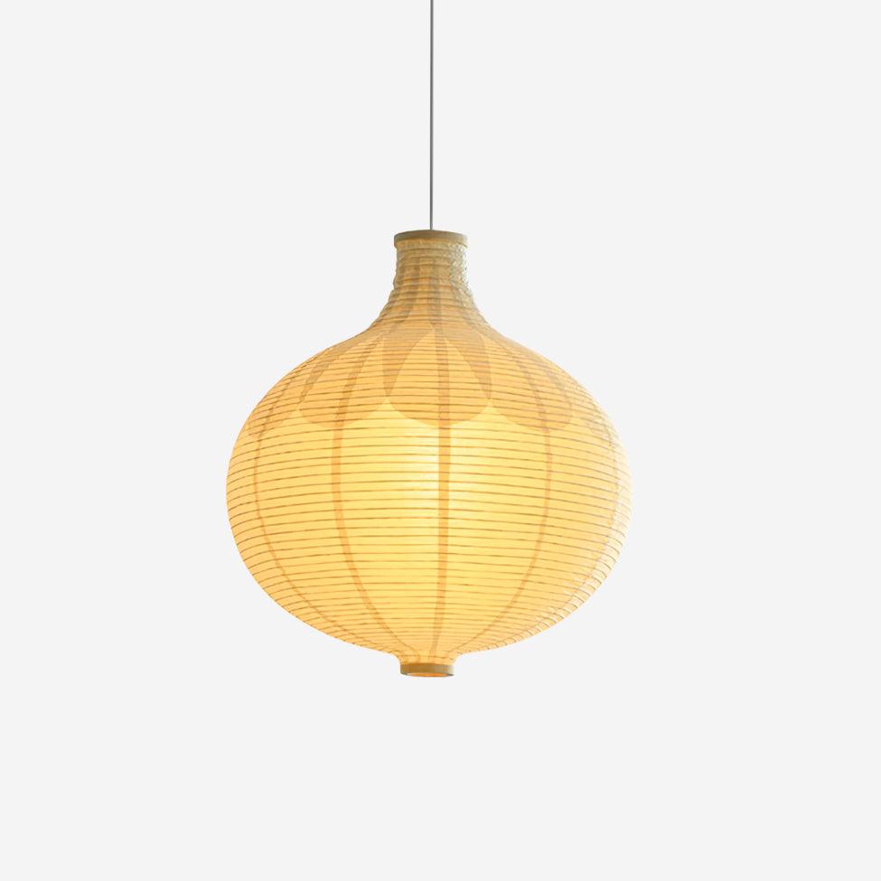 Ritta Japanese Design Globe Holz Papier LED Pendelleuchte Wohnzimmer