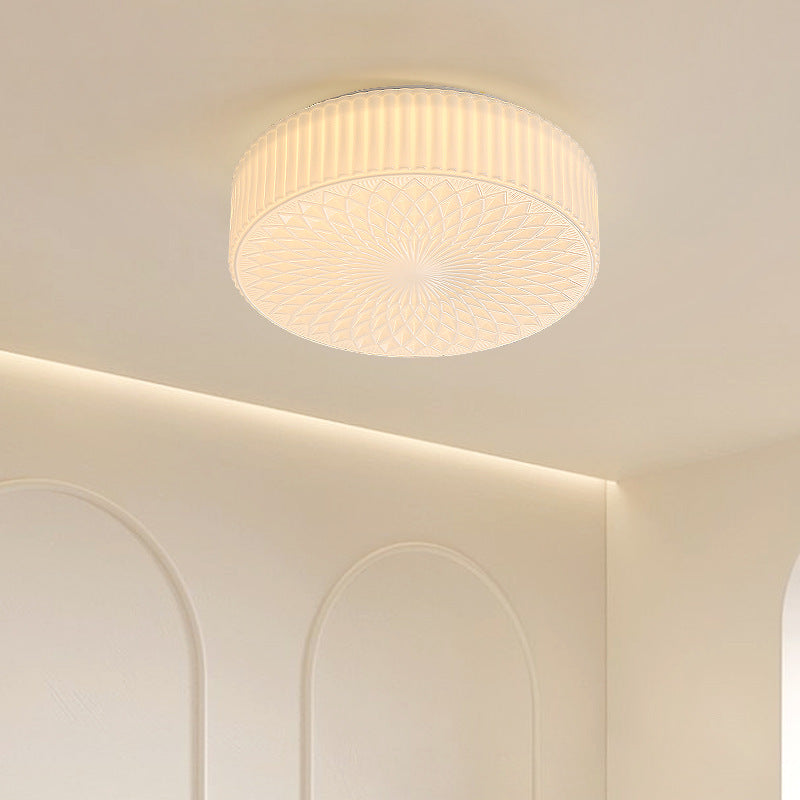 Hailie Modern Cremefarbene LED Deckenleuchte aus Glas und weißem Arbeitszimmer