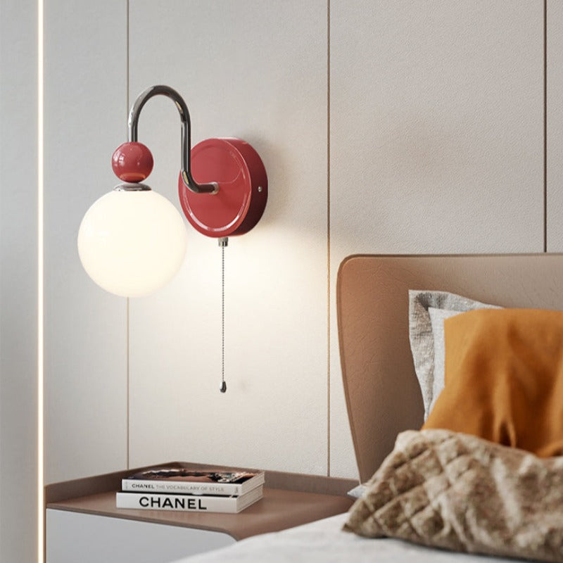 Morandi Modern LED Innenwandleuchte Rot Kaffee Glas Schlafzimmer