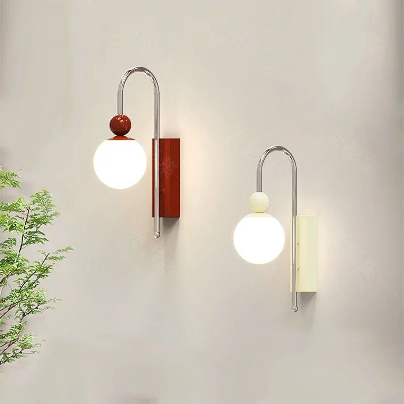 Morandi Modern LED Innenwandleuchte Rot Kaffee Glas Schlafzimmer