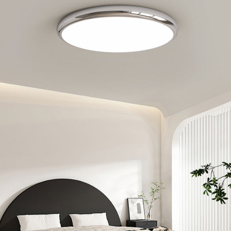 Ozawa Retro Rund LED Deckenleuchte Weiß Metall Schlaf/Wohnzimmer