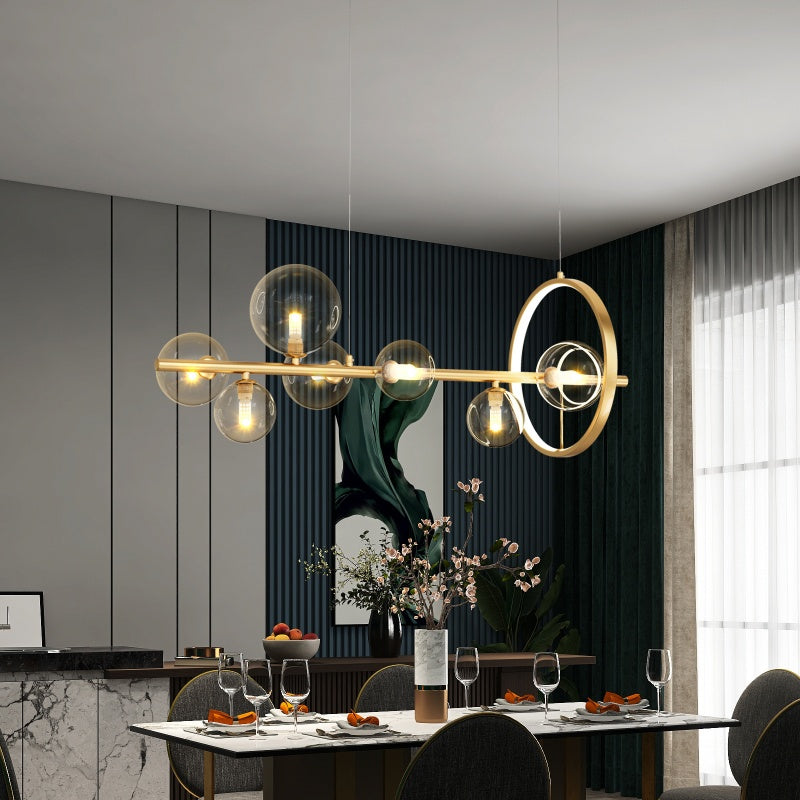 Valentina Modern LED Kronleuchter Gold Glas Wohn/Esszimmer