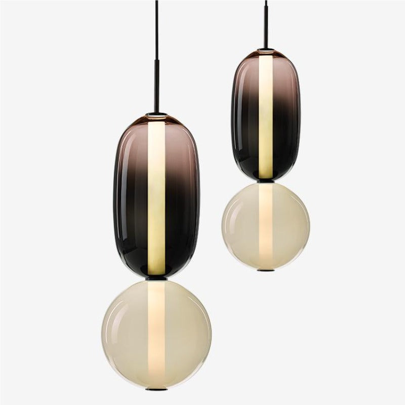 Morandi Modern Design LED Pendelleuchte Schwarz Glas Schlafzimmer