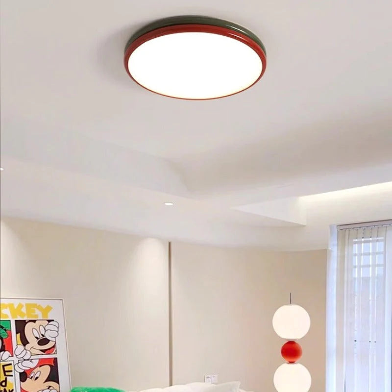 Quinn Modern LED Deckenleuchte Rot Metall Schlaf Ess Wohnzimmer