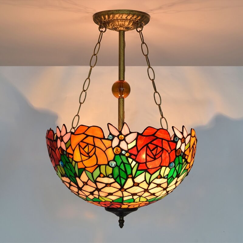 Eryn Vintage LED Pendelleuchte aus mehrfarbigem Glas Wohnzimmer