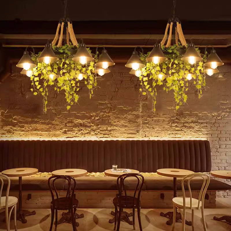 Vireo Retro LED Kronleuchter Schwarz Metall Restaurant/Bar/Wohnzimmer