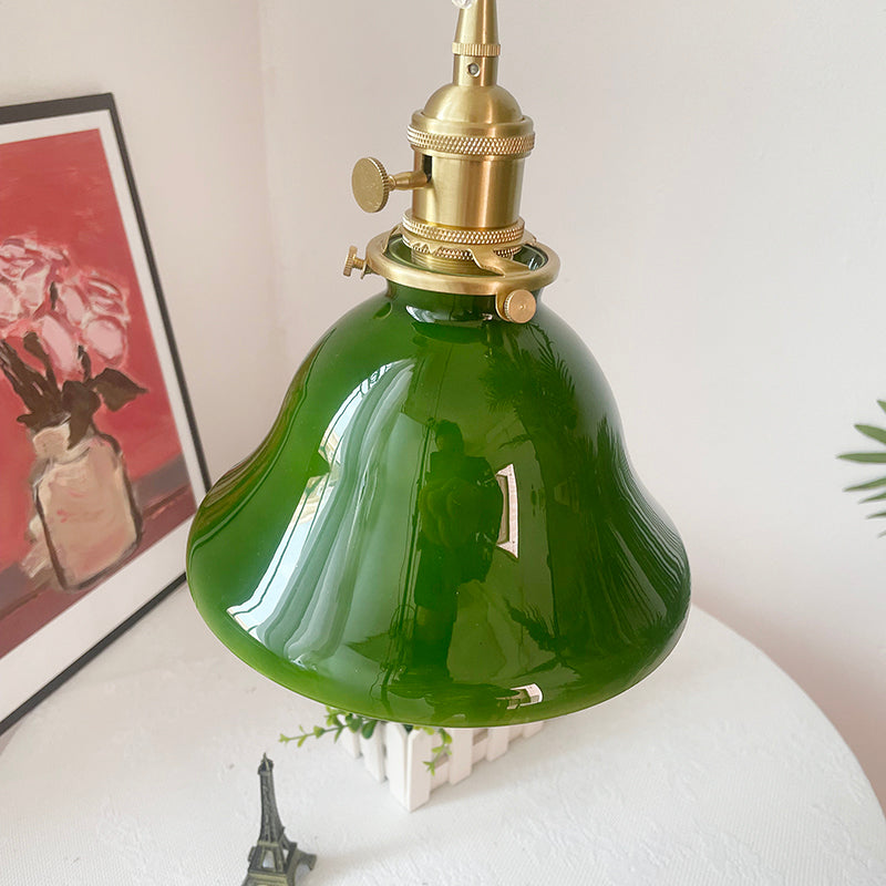 Hailie Rustikal Vintage LED Pendelleuchte Grün Glas Esszimmer