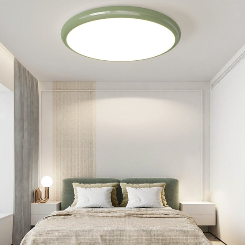 Ozawa Retro/französische Kreis Deckenleuchte aus weißem Eisen für Schlafzimmer