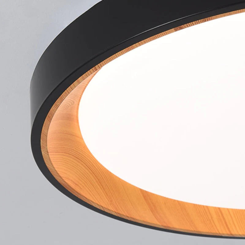 Quinn Modern LED Deckenleuchte Schwarz Holz Küche Wohnzimmer