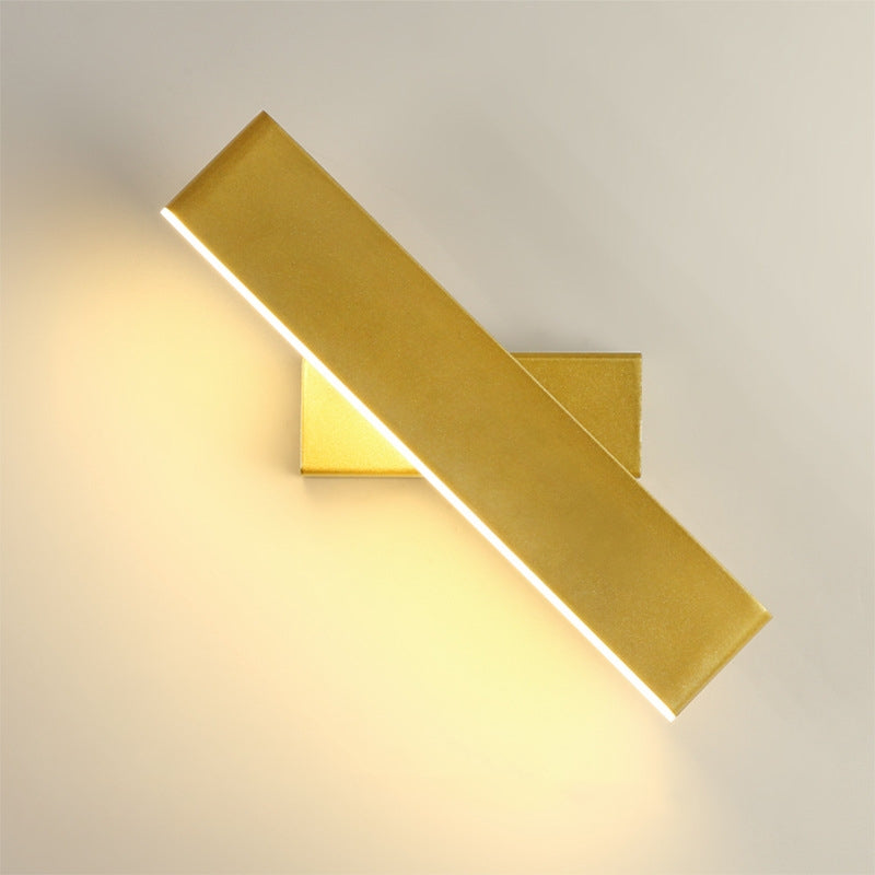 Aqsa Minimalistische LED Wandleuchte Schwarz/Gold/Braun Schlafzimmer Metall