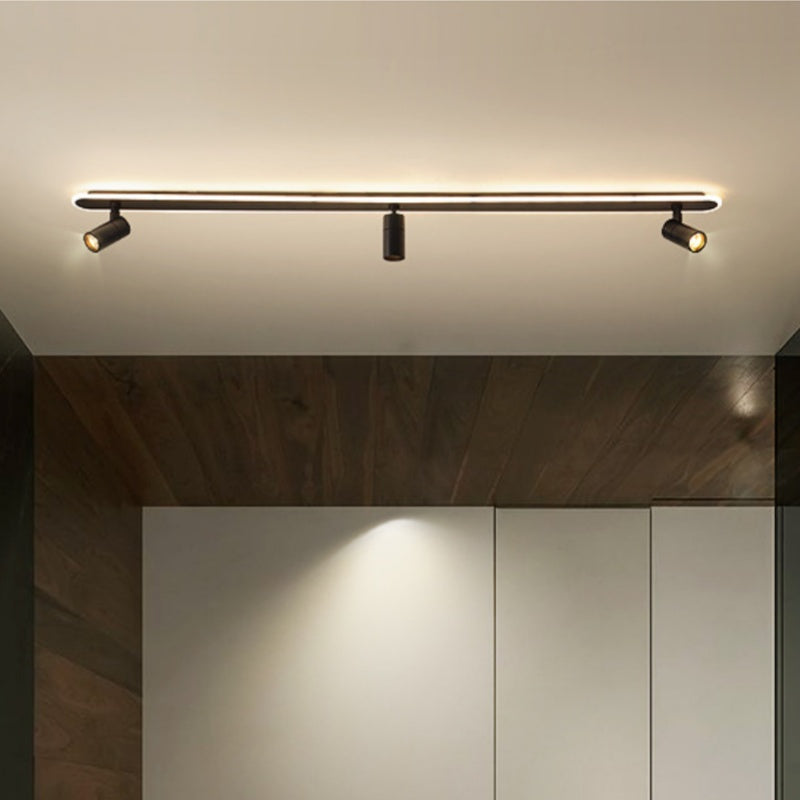 Haney Moderne LED Deckenleuchte, Mit Strahler, Metall/Acryl, Wohnzimmer