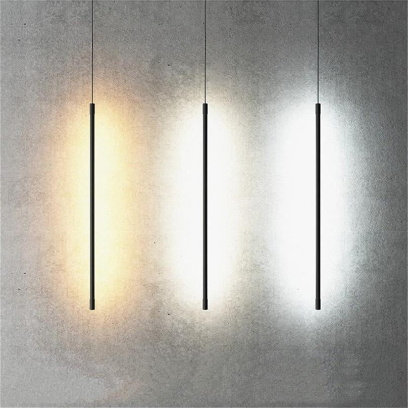 Edge Moderne Linear LED Pendelleuchten Schwarz Schlafzimmer Metall