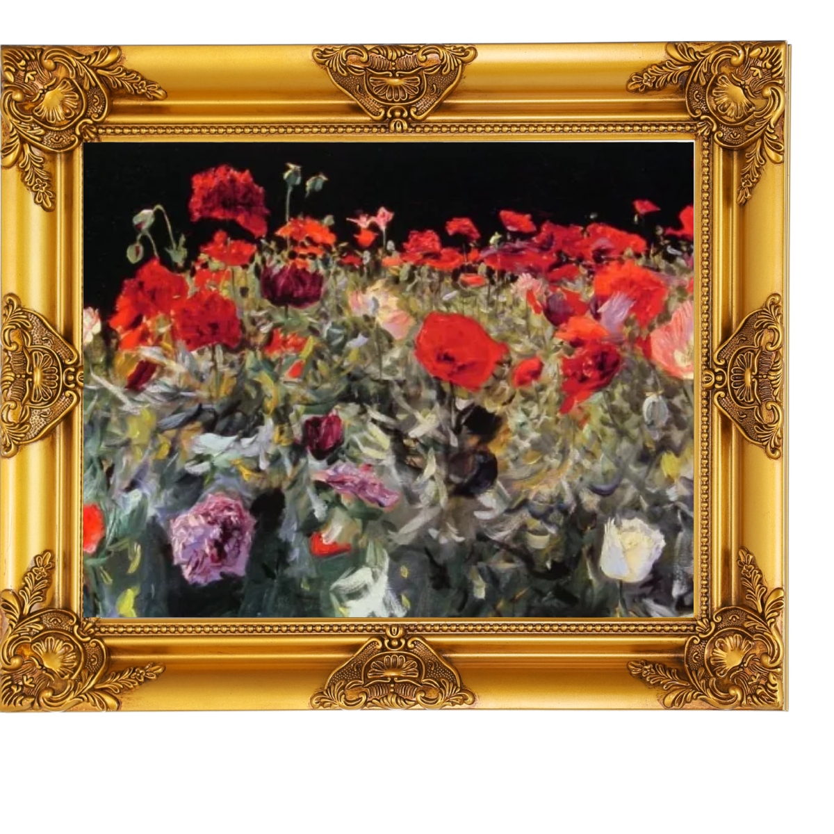 Poppies- Metall Blumen Wandkunstdrucke Dekor für Wohnzimmer