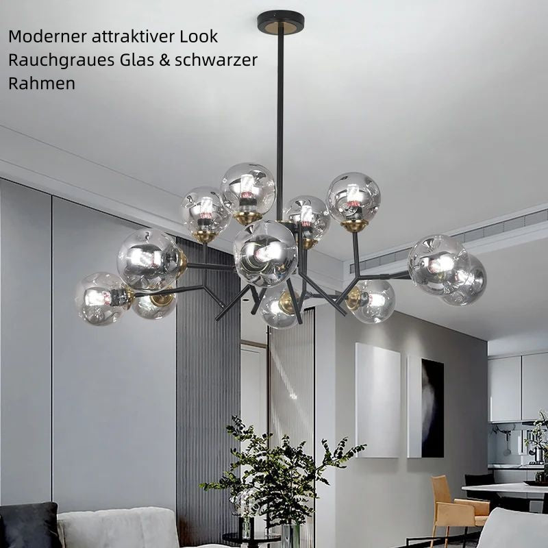 Valentina Modern Esstisch LED Pendelleuchte Metall Glas Wohnzimmer Esszimmer