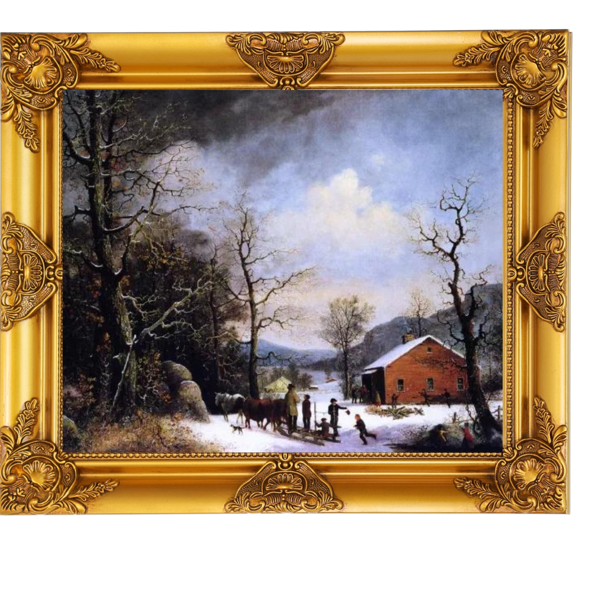 WINTER SCENE - Vintage Winter Wandkunstdrucke Dekor für Wohnzimmer