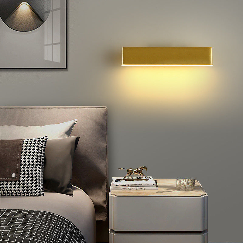 Aqsa Minimalistische LED Wandleuchte Schwarz/Gold/Braun Schlafzimmer Metall