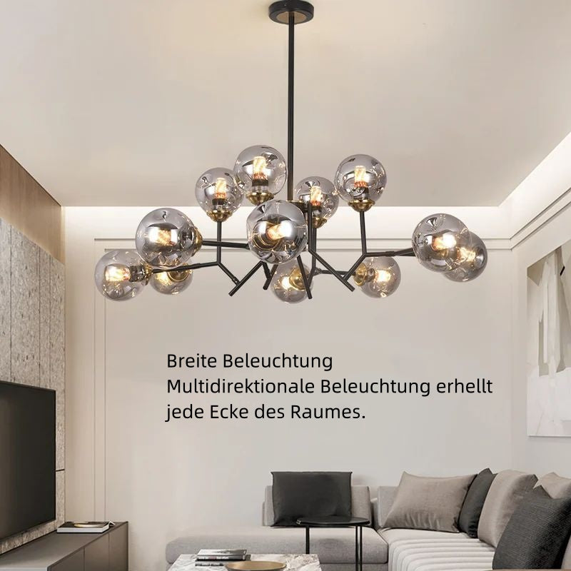 Valentina Modern Esstisch LED Pendelleuchte Metall Glas Wohnzimmer Esszimmer