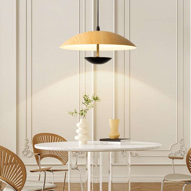 Morandi Moderne LED Pendelleuchte Weiß Holz Metall Schlafzimmer