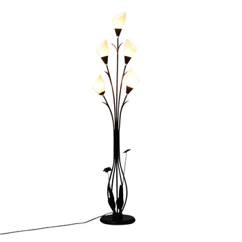 Bella Modern Blume LED Stehleuchte Schwalz Bade/Wohnzimmer Metall Acryl