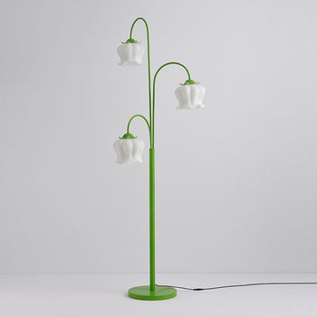 Lily Modern Blume LED Stehleuchte Grüne Wohnzimmer/Schlafzimmer Metall/Glas Maiglöckchen