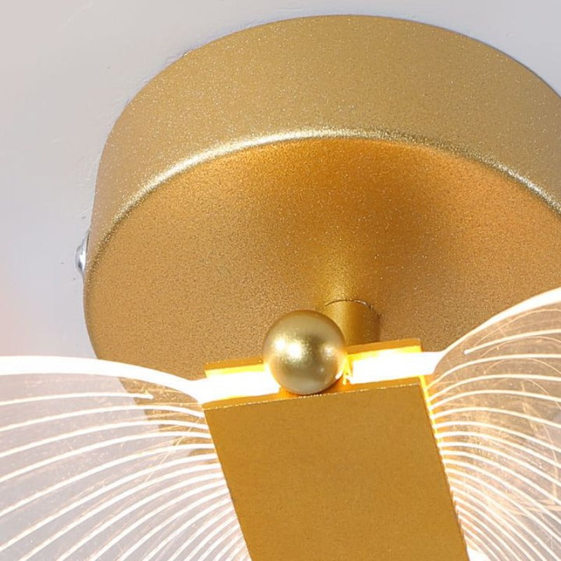 Kady Modern Niedlicher Schmetterling LED Wandleuchte Gold Wohn/Schlafzimmer Metall