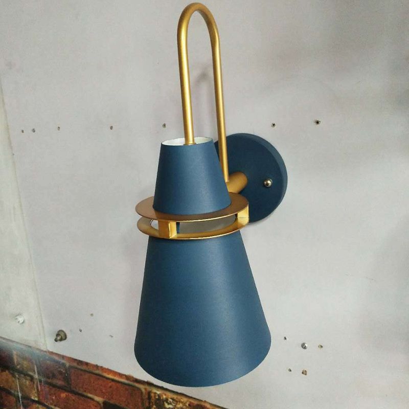 Morandi Modern Cone LED Wandleuchte Schwarz/Weiß/Blau Esstisch/Bade/Schlafzimmer Metal