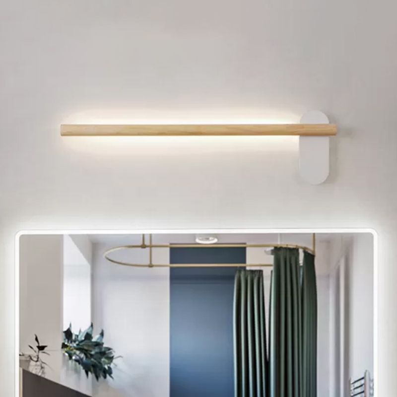Ozawa Moderne Lineare LED Wandleuchte Holz Schlaf/Wohnzimmer Holz Größen 40cm 50cm 60cm