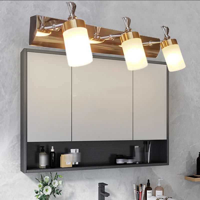 Leigh Moderne Zylindrisch LED Wandleuchte Gold Badezimmer Metall Acryl 2/3/4 Licht