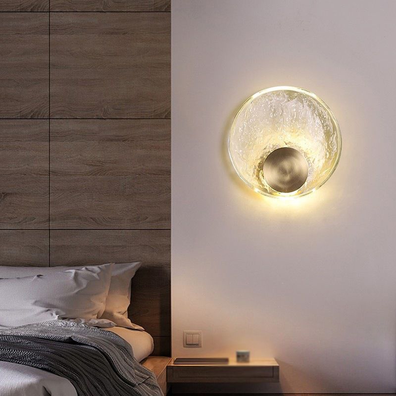 Kristy Modern Rund LED Wandlampe Gold Bade/Schlafzimmer/Flur Kristall&Metall