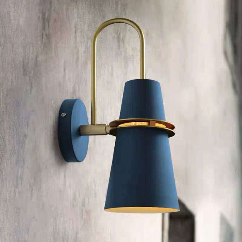 Morandi Modern Cone LED Wandleuchte Schwarz/Weiß/Blau Esstisch/Bade/Schlafzimmer Metal