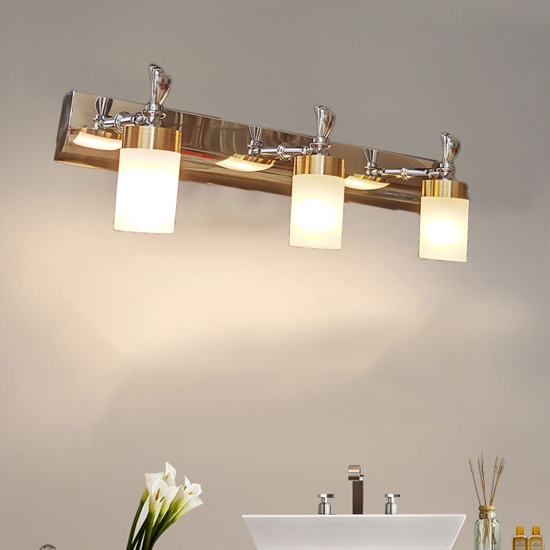 Leigh Moderne Zylindrisch LED Wandleuchte Gold Badezimmer Metall Acryl 2/3/4 Licht