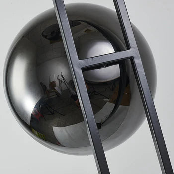 Salgado Modern Minimalist 3 Fliammig Stehleuchte, Metall & Marmor