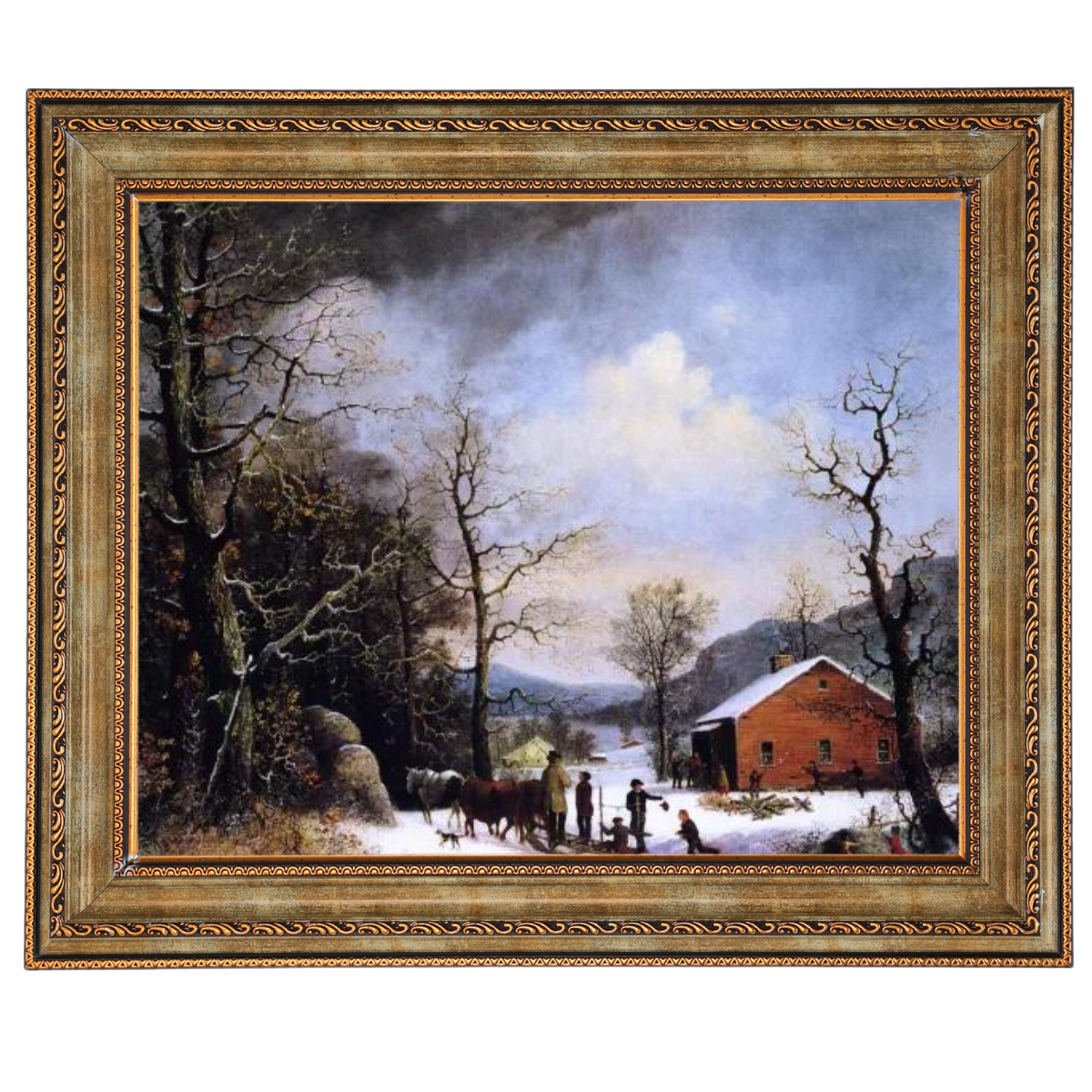 WINTER SCENE - Vintage Winter Wandkunstdrucke Dekor für Wohnzimmer