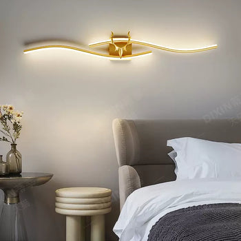 Alana Modern Linear LED Wandleuchte Schwarz/Gold Innen Metall Dimmbar