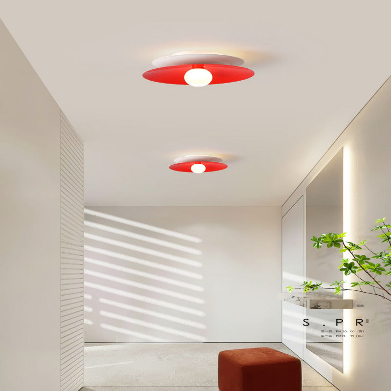 Bella Modern LED Deckenleuchte Weiß Rot Schwarz Metall Küche