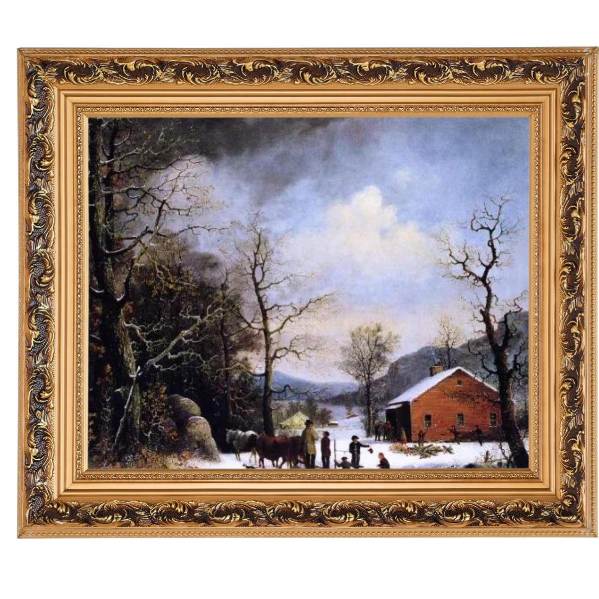 WINTER SCENE - Vintage Winter Wandkunstdrucke Dekor für Wohnzimmer