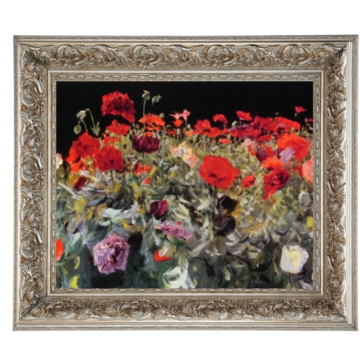 Poppies- Metall Blumen Wandkunstdrucke Dekor für Wohnzimmer