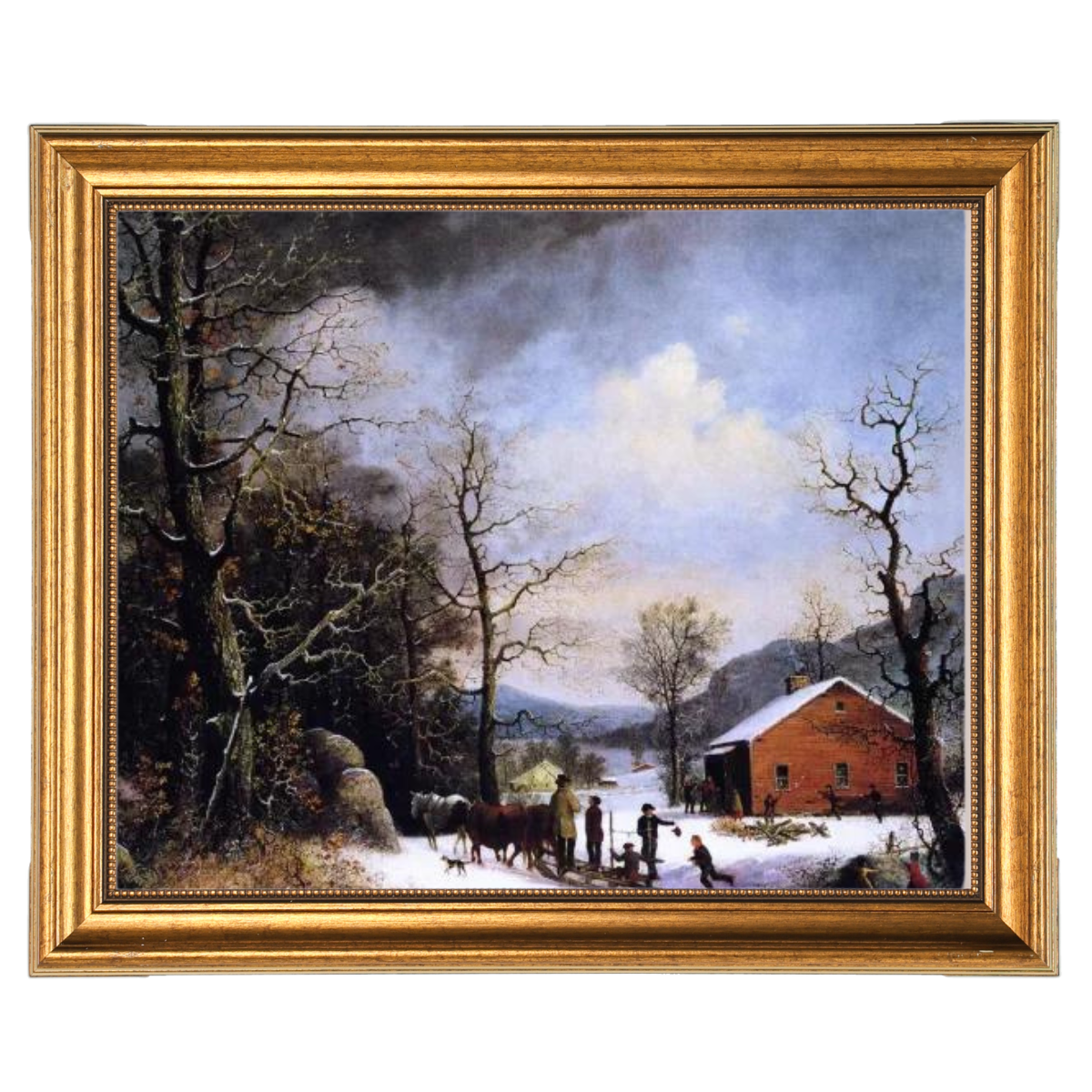 WINTER SCENE - Vintage Winter Wandkunstdrucke Dekor für Wohnzimmer