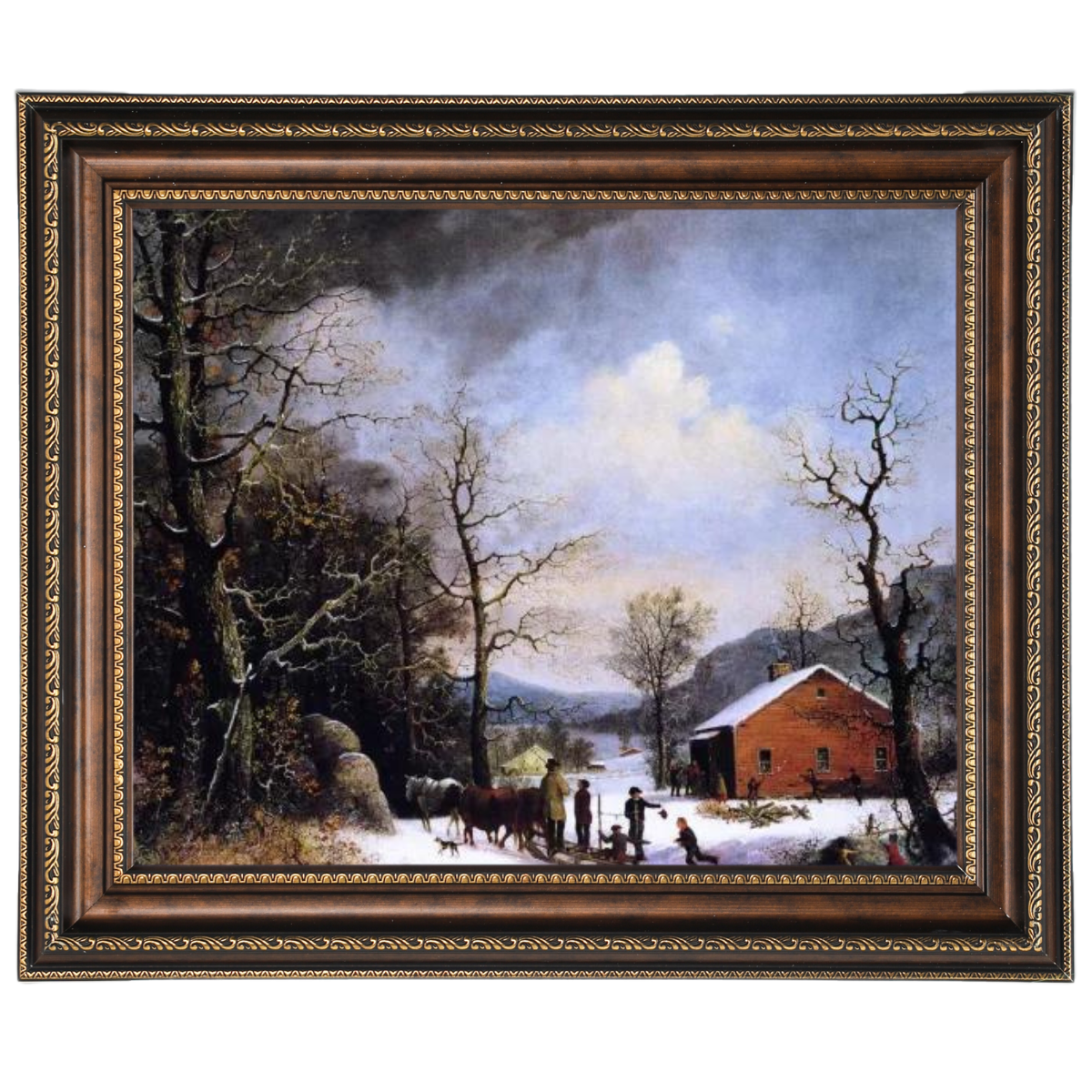 WINTER SCENE - Vintage Winter Wandkunstdrucke Dekor für Wohnzimmer