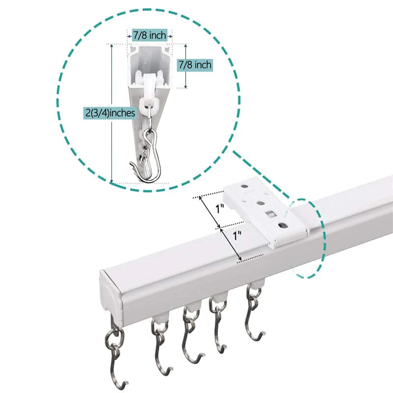 Decken- oder Wandmontiertes Pulse Schienensystem für Vorhang Raumteiler M3