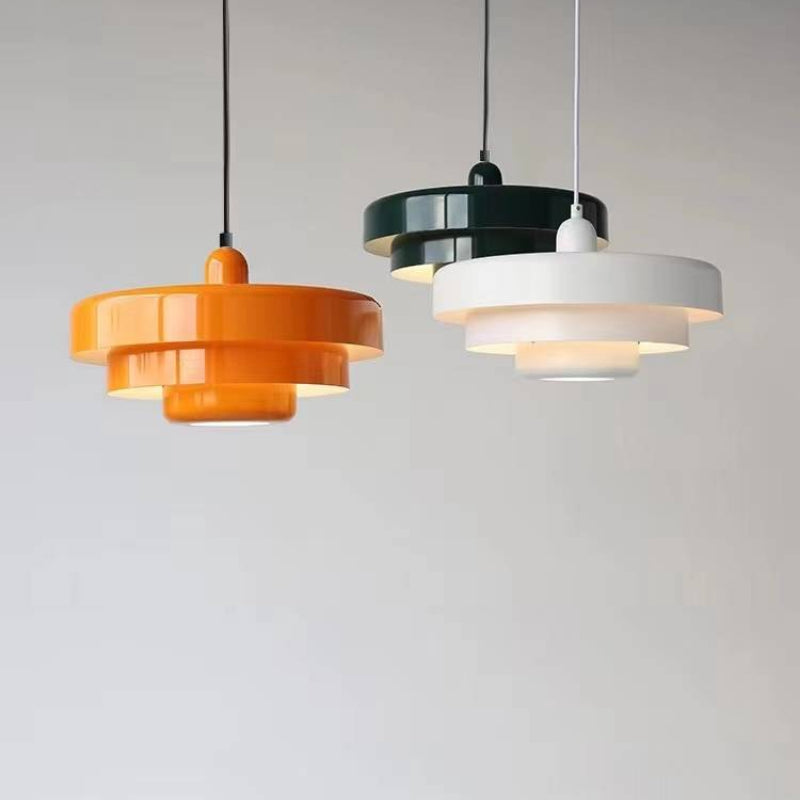 Morandi Modern LED Pendelleuchte Orange/Grün/Weiß Wohnzimmer Metall