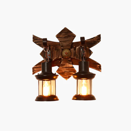 Austin Design LED Wandlampe Schwarz Holz Wohnzimmer/Schlafzimmer