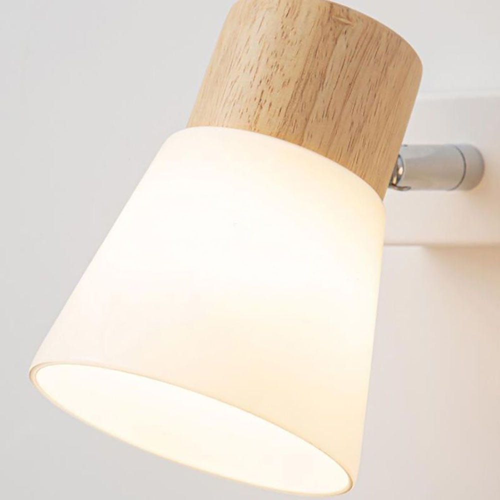Ozawa Nordic LED Wandleuchte Holz/Glas Wohnzimmer/Esszimmer Weiß