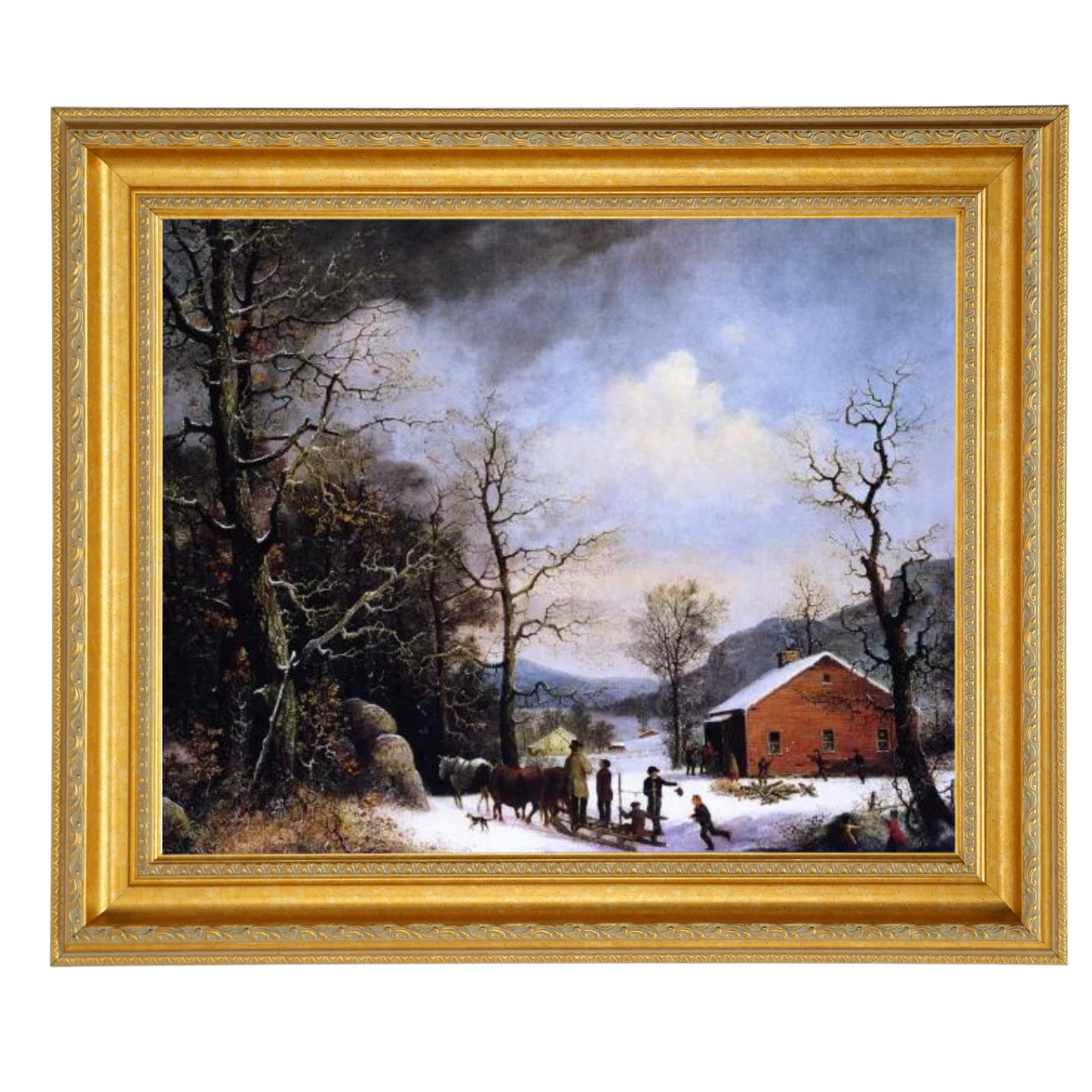 WINTER SCENE - Vintage Winter Wandkunstdrucke Dekor für Wohnzimmer