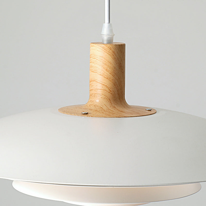 Morandi Moderne LED Pendelleuchte Weiß Holz Metall Schlafzimmer