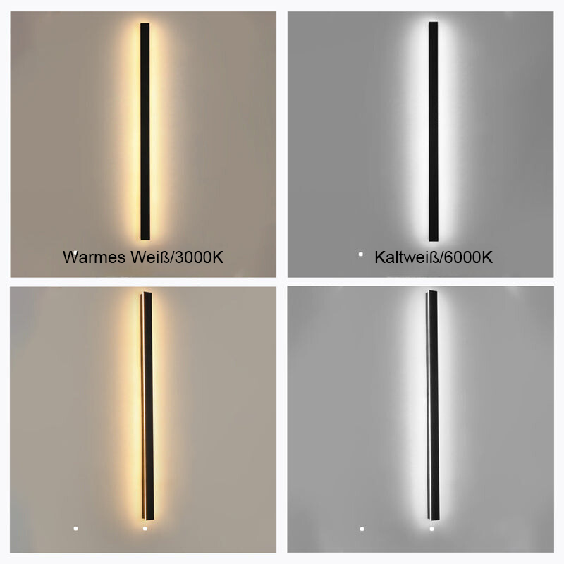 Edge Minimalistische Wasserdichte LED Außenwandleuchte Schwarz Garten/Korridor