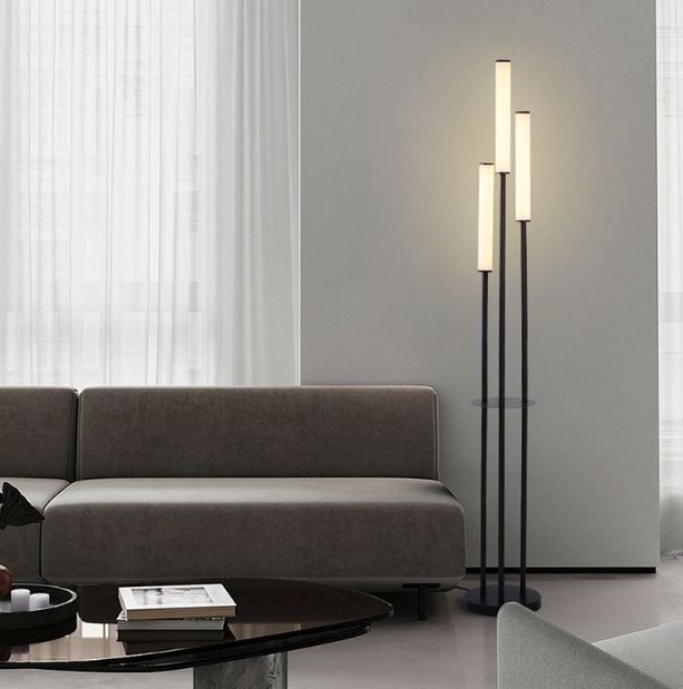 Eryn Minimalistische Modern LED Stehlampe Schwarz Wohnzimmer/Esszimmer Metall&Acryl