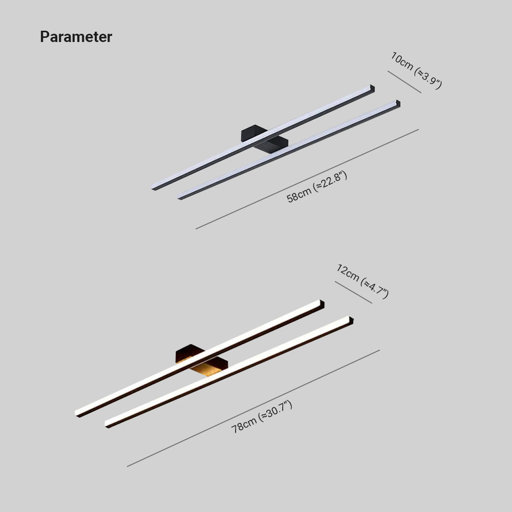 Edge Minimalistische LED Deckenleuchte Lineaer Schwarz/Weiß/Gold Wohnzimmer Metall