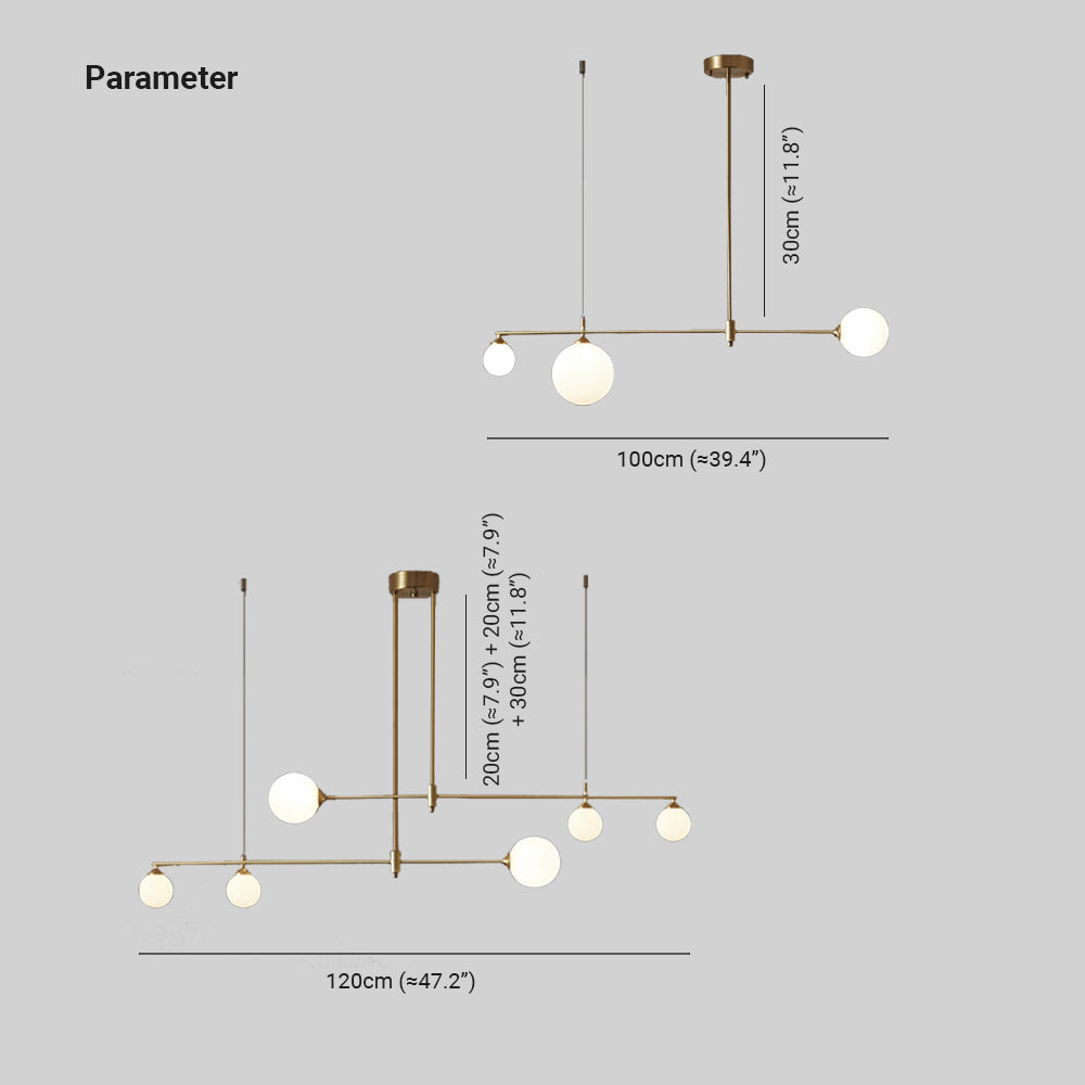 Valentina LED Pendelleuchte kugel Linear, Gold, Metall Glas