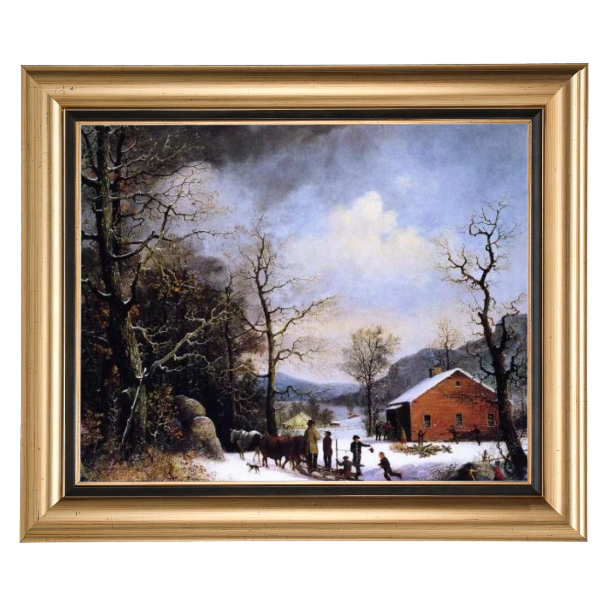 WINTER SCENE - Vintage Winter Wandkunstdrucke Dekor für Wohnzimmer